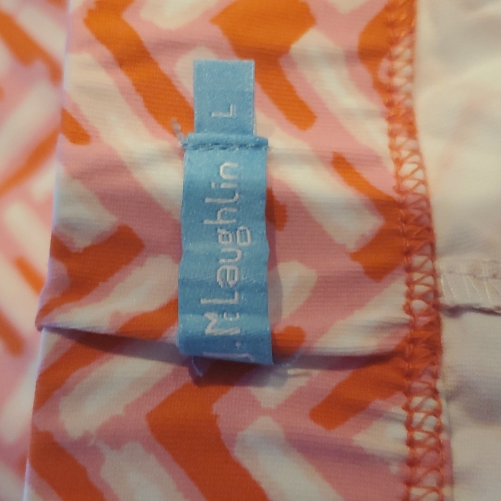 J. McLaughlin skirt athletic orange white women size L - Picture 5 of 7